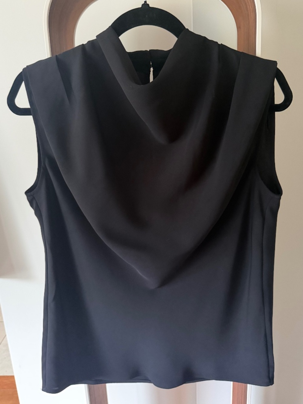 Aritzia Babaton Carter Blouse Black XS Matte Satin Cowl Neck